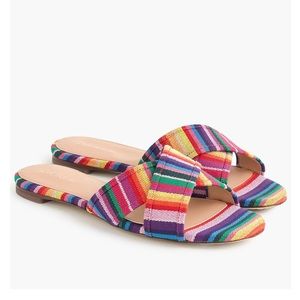 J. Crew Multi-Stripe Cora Crisscross Sandals Rainbow